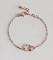 New Look Rose Gold Double Circle Bracelet